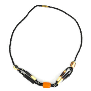 Orange bead pendant necklace