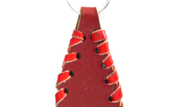 red leather keychain